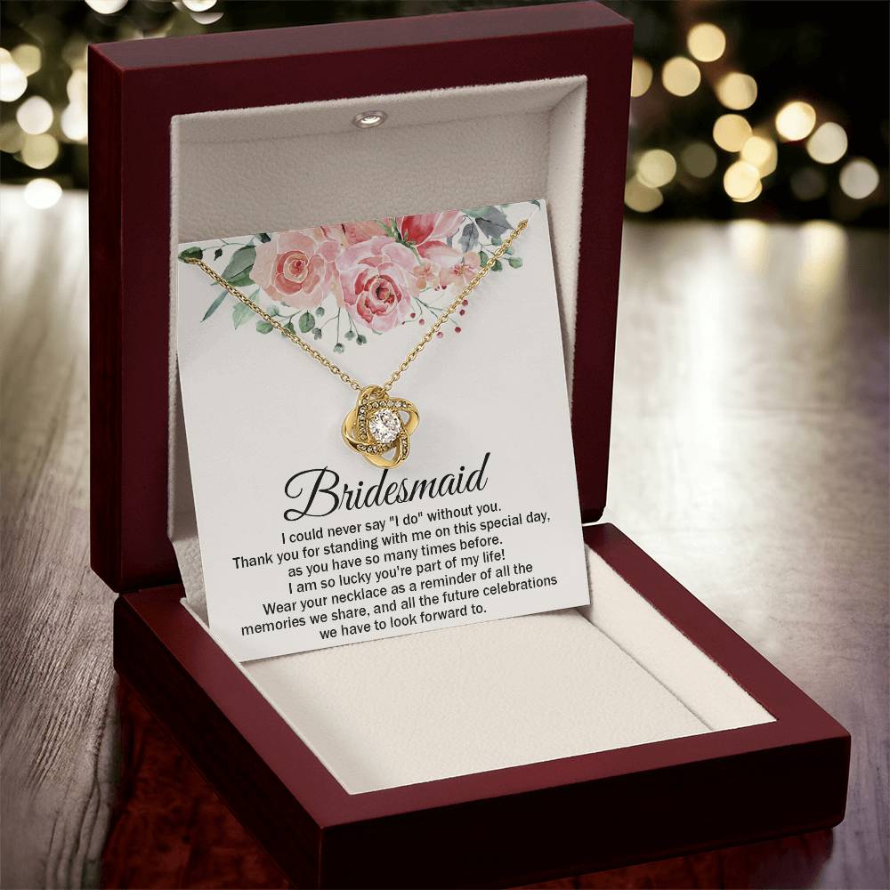 Bridesmaid Necklace Bridesmaid Thank You Gift Wedding Gift For Brid Love Knot Necklace