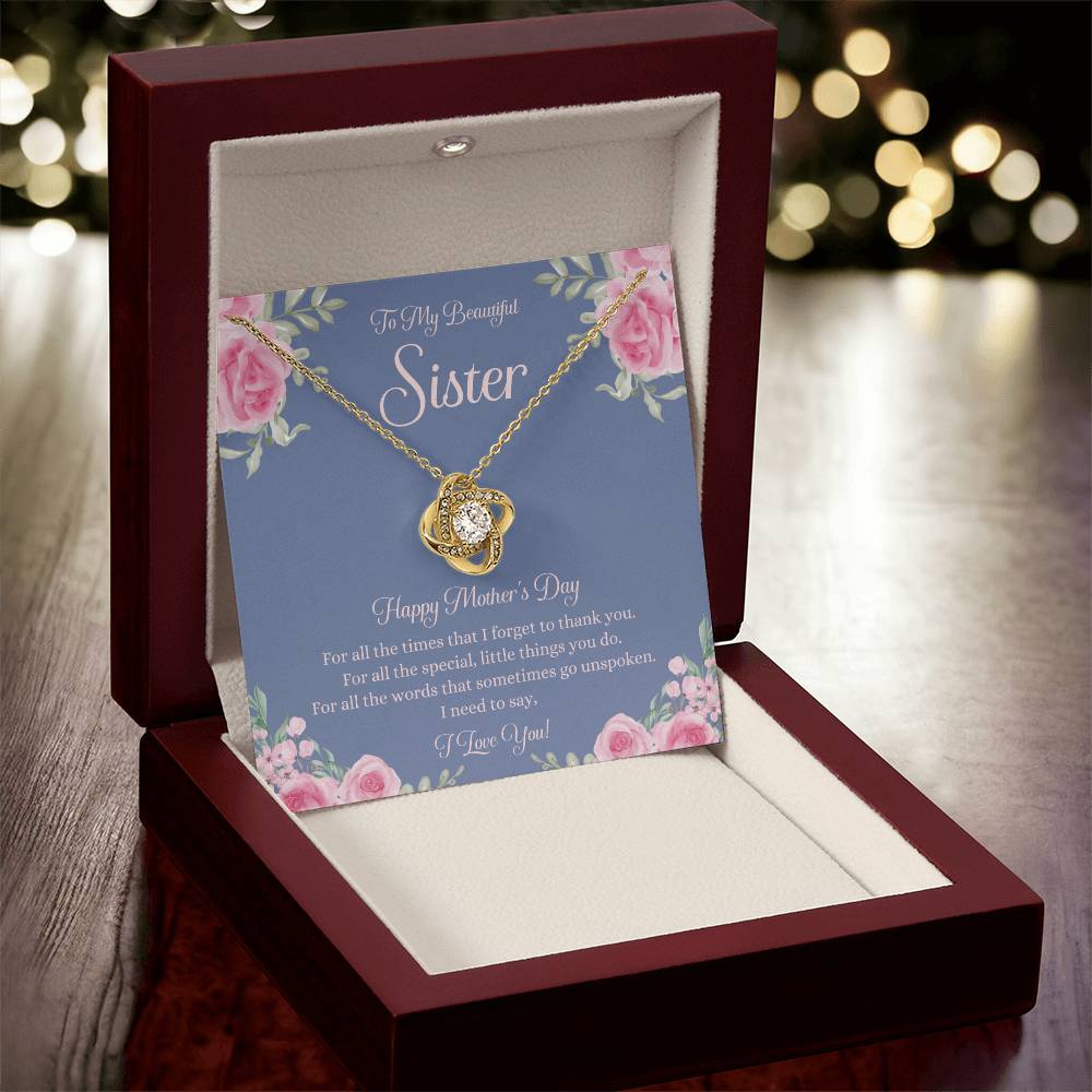 Mothers Day Gift For Sister Sister Mothers Day Gift Sister Necklace Gift On Mothers Day Sentimental Mothers Day Gift For Sister Jewelry 2 Love Knot Necklace