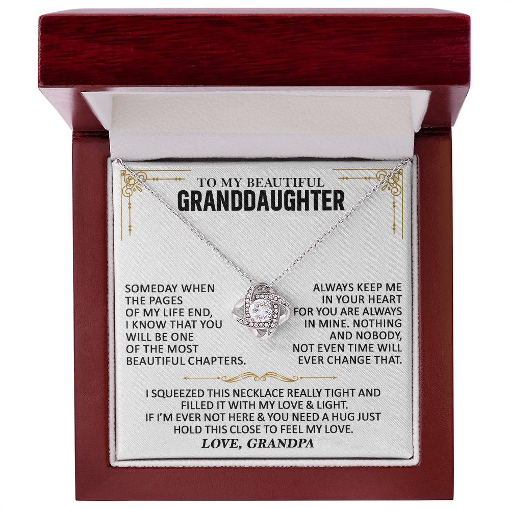 To My Granddaughter - Love Knot Necklace Love Knot Necklace