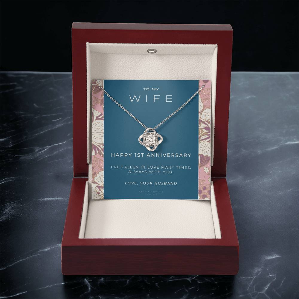 1 Year Anniversary Gift For Wife 1 Year Anniversary Gifts 1 Year Wedding Anniversary Gift Ideas 1St Wedding Anniversary Gift F(8) Love Knot Necklace