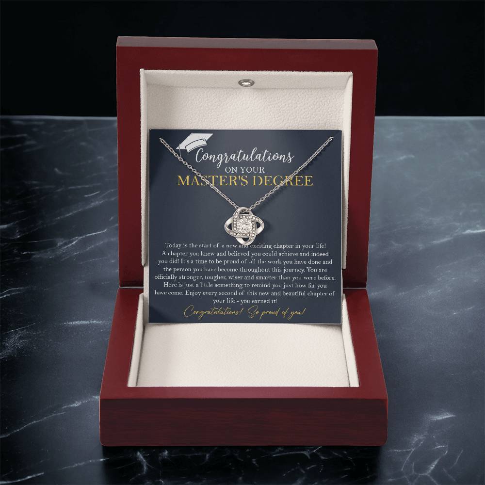 Master's Degree Graduation Gift Necklace Masters Graduation Gift Gift For Her - Love Knot Necklace