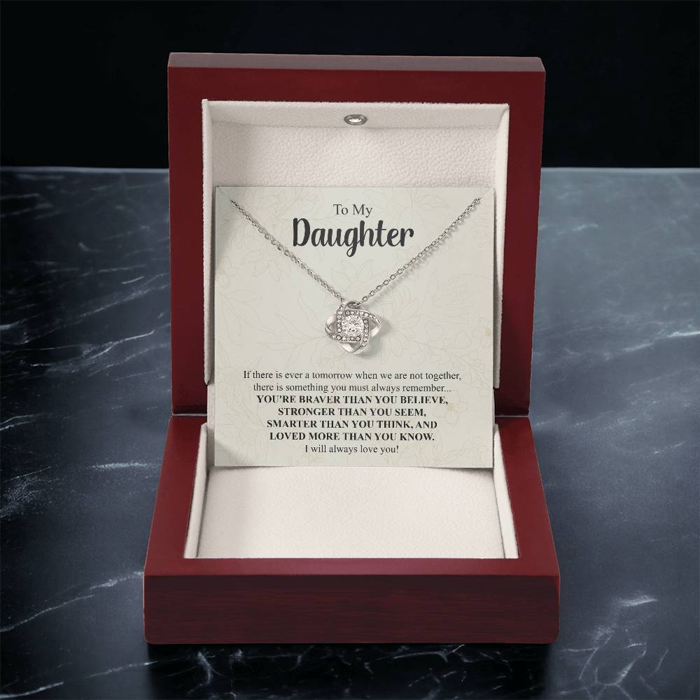 To My Daughter Necklace Gift From Mom Mothers Day Gift For Daughter From Mother Sentimental Jewelry Gifts For Daughter From Mom 4 Love Knot Necklace