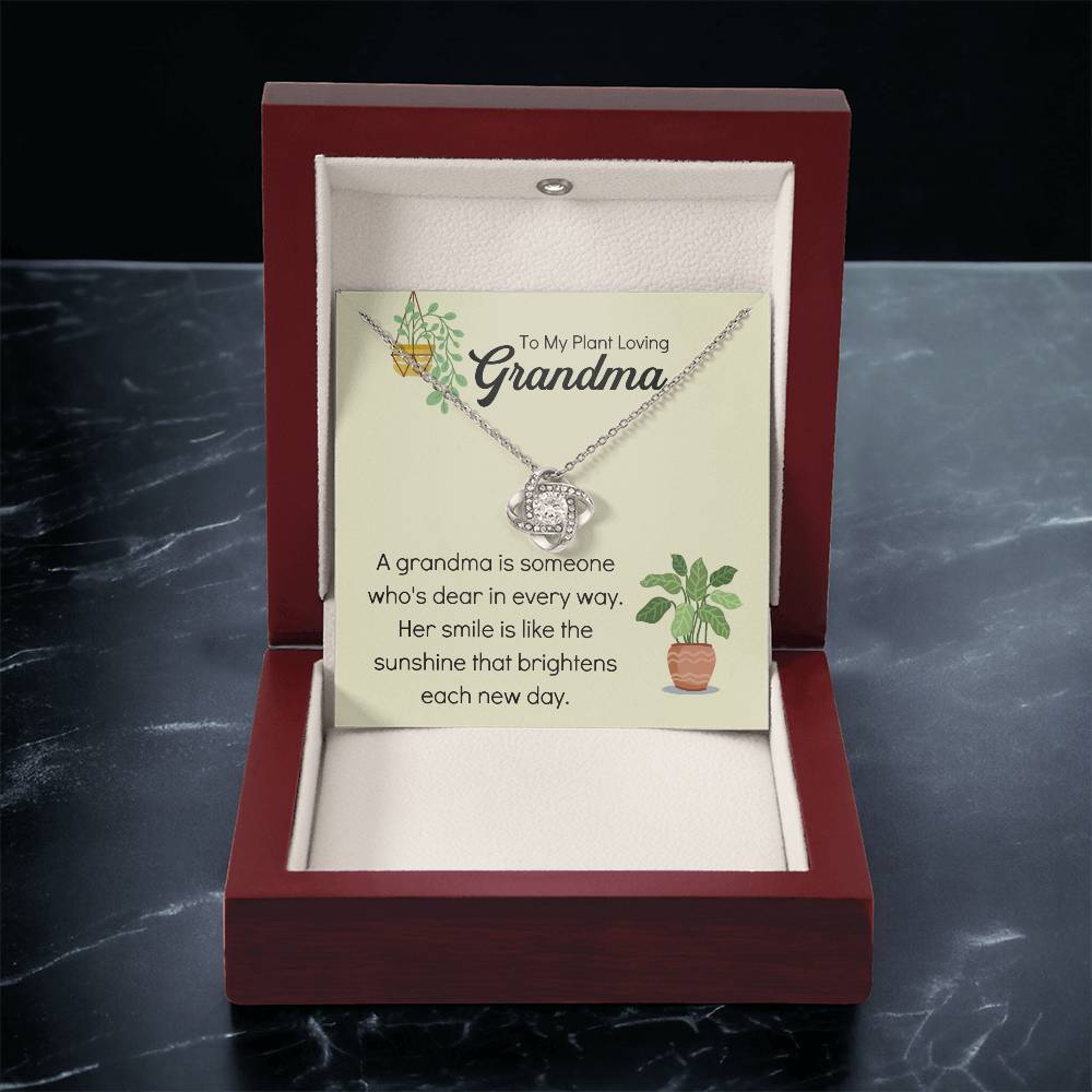 Plant Loving Gifts For Mothers Day Presents For Grandma Birthday Plant Lover Gift From Granddaughter Necklace Gift From Grandkids Love Knot Necklace