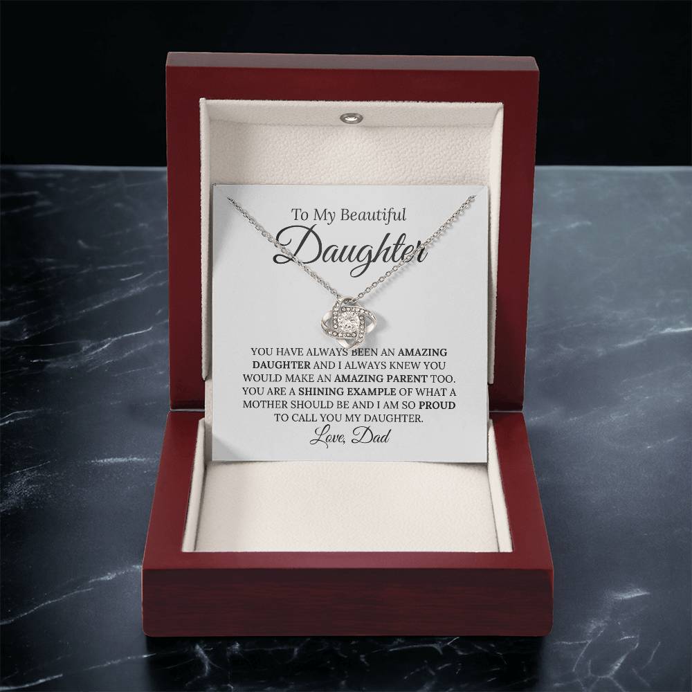 Heartfelt Mother's Day Gift For Daughter v4 Love Knot Necklace
