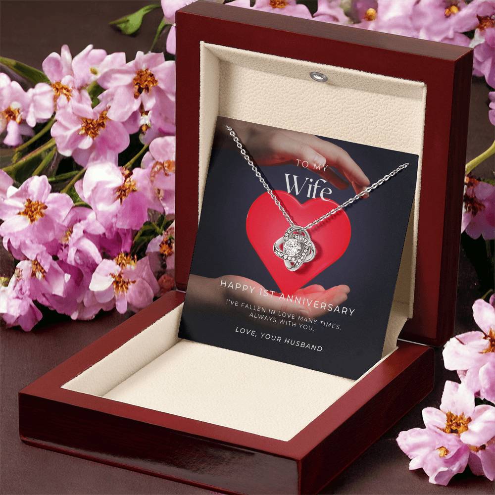 1 Year Anniversary Gift For Wife 1 Year Anniversary Gifts 1 Year Wedding Anniversary Gift Ideas 1St Wedding Anniversary Gift F(2) Love Knot Necklace