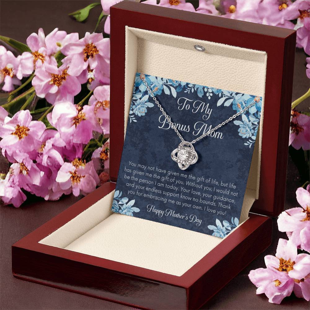 Bonus Mom Necklace Mothers Day Gift Daughterson To Mom Gift Unique Bonus Mom Gift Step Mom Gift Stepmom Gift On Mothers Day Love Knot Necklace