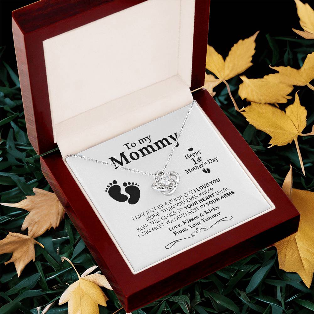 Happy 1St Mother's Day Expecting Mother Gift Present For Pregnant Friend Not For Baby Unique Gifts For Mom To Be Love Knot Necklace