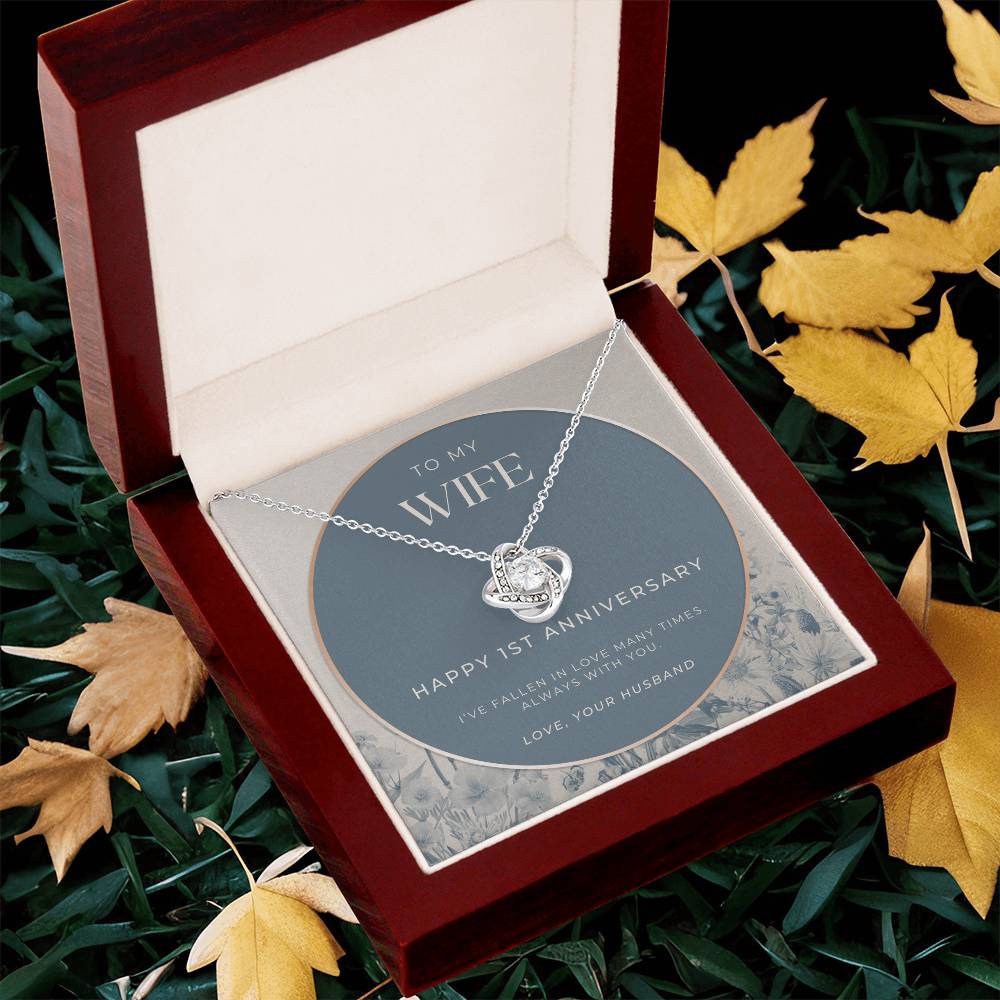 1 Year Anniversary Gift For Wife 1 Year Anniversary Gifts 1 Year Wedding Anniversary Gift Ideas 1St Wedding Anniversary Gift F(2) Love Knot Necklace