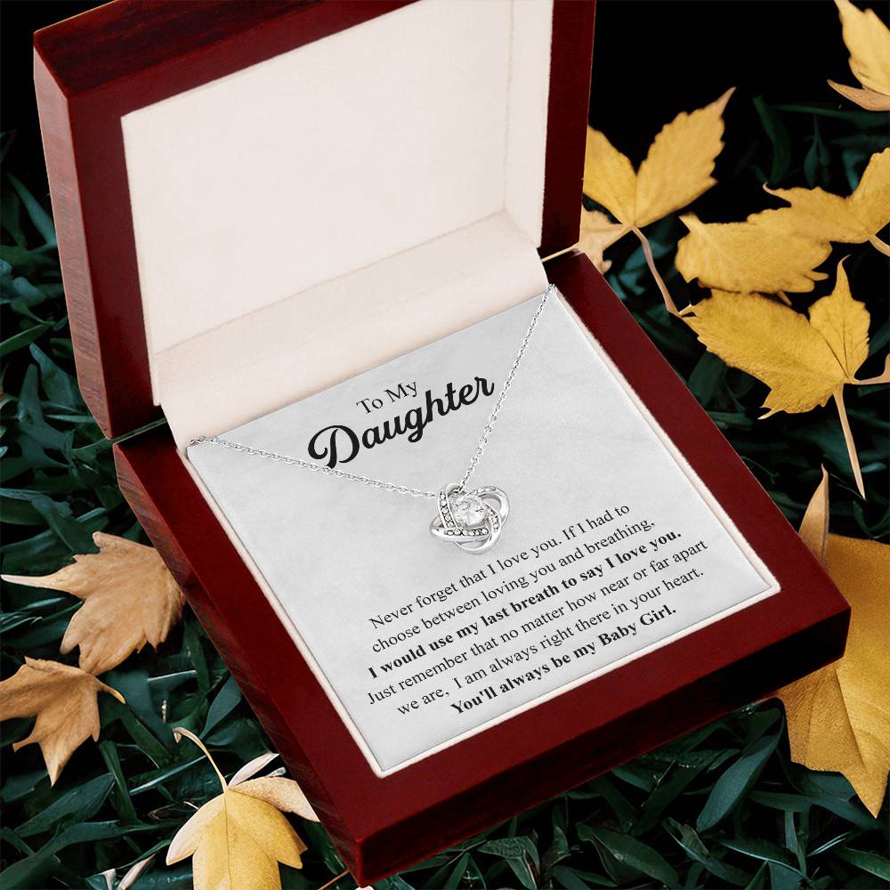 To My Daughter Necklace Gift From Mom Mothers Day Gift For Daughter From Mother Sentimental Jewelry Gifts For Daughter From Mom Love Knot Necklace