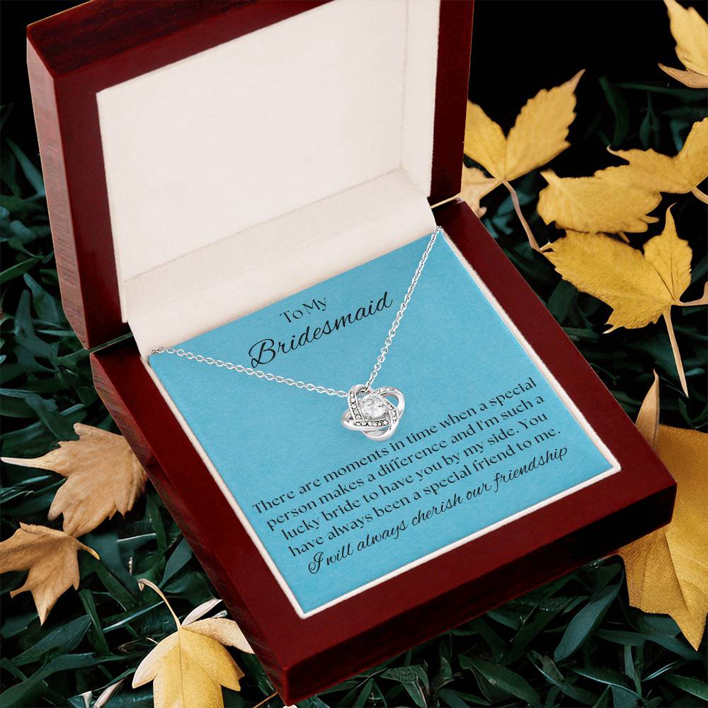 Bridesmaid For A Day Friends For Life(1) Love Knot Necklace