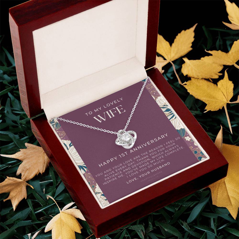 1 Year Anniversary Gift For Wife 1 Year Anniversary Gifts 1 Year Wedding Anniversary Gift Ideas 1St Wedding Anniversary Gift F(11) Love Knot Necklace