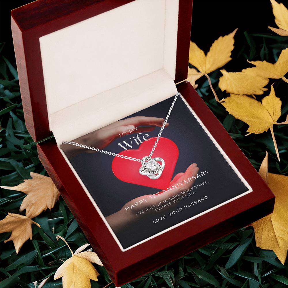 1 Year Anniversary Gift For Wife 1 Year Anniversary Gifts 1 Year Wedding Anniversary Gift Ideas 1St Wedding Anniversary Gift F(2) Love Knot Necklace