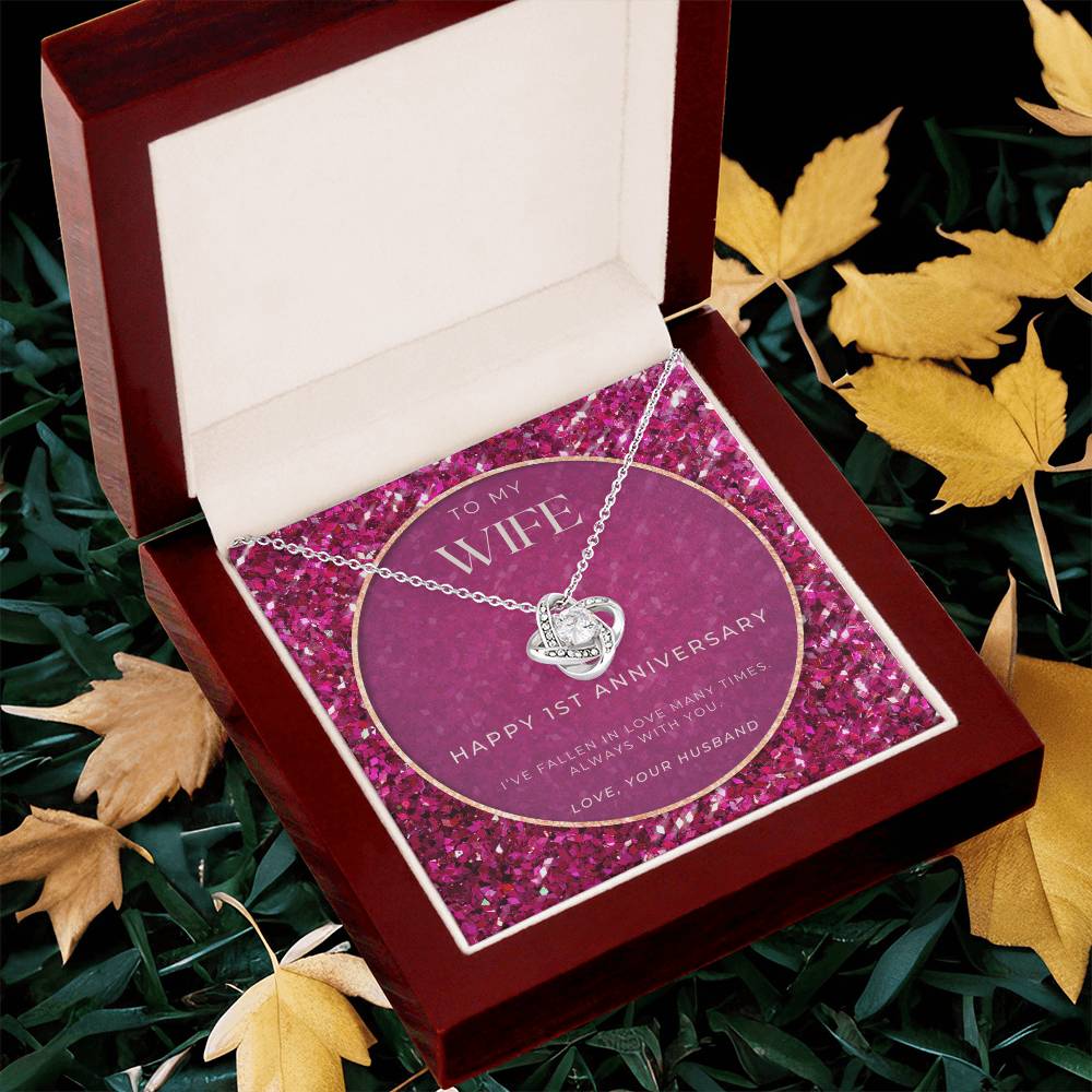 1 Year Anniversary Gift For Wife 1 Year Anniversary Gifts 1 Year Wedding Anniversary Gift Ideas 1St Wedding Anniversary Gift F(5) Love Knot Necklace