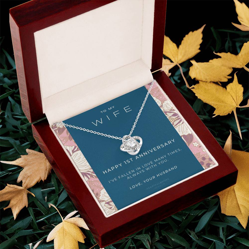 1 Year Anniversary Gift For Wife 1 Year Anniversary Gifts 1 Year Wedding Anniversary Gift Ideas 1St Wedding Anniversary Gift F(8) Love Knot Necklace