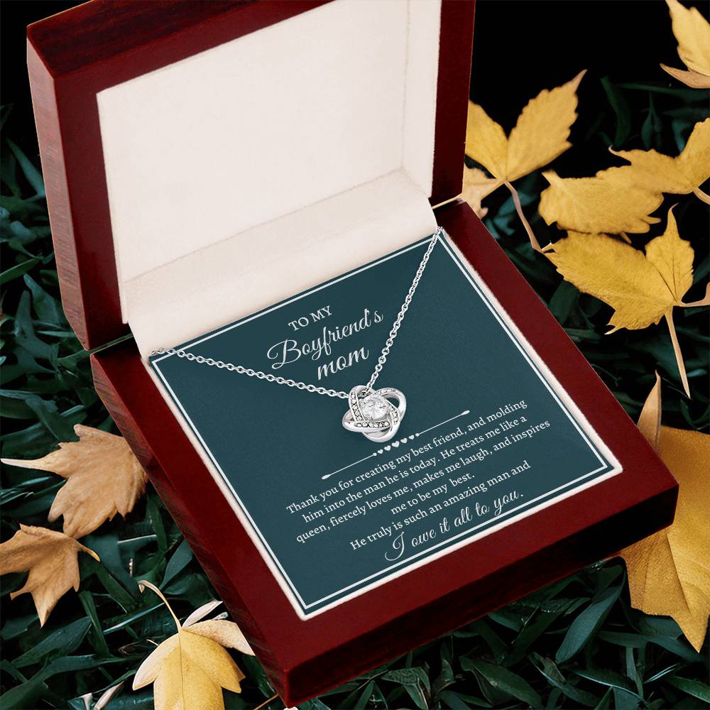 Love Knot Necklace Mother's Day Gift For Boyfriend's Mom - I Owe It All To You Love Knot Necklace