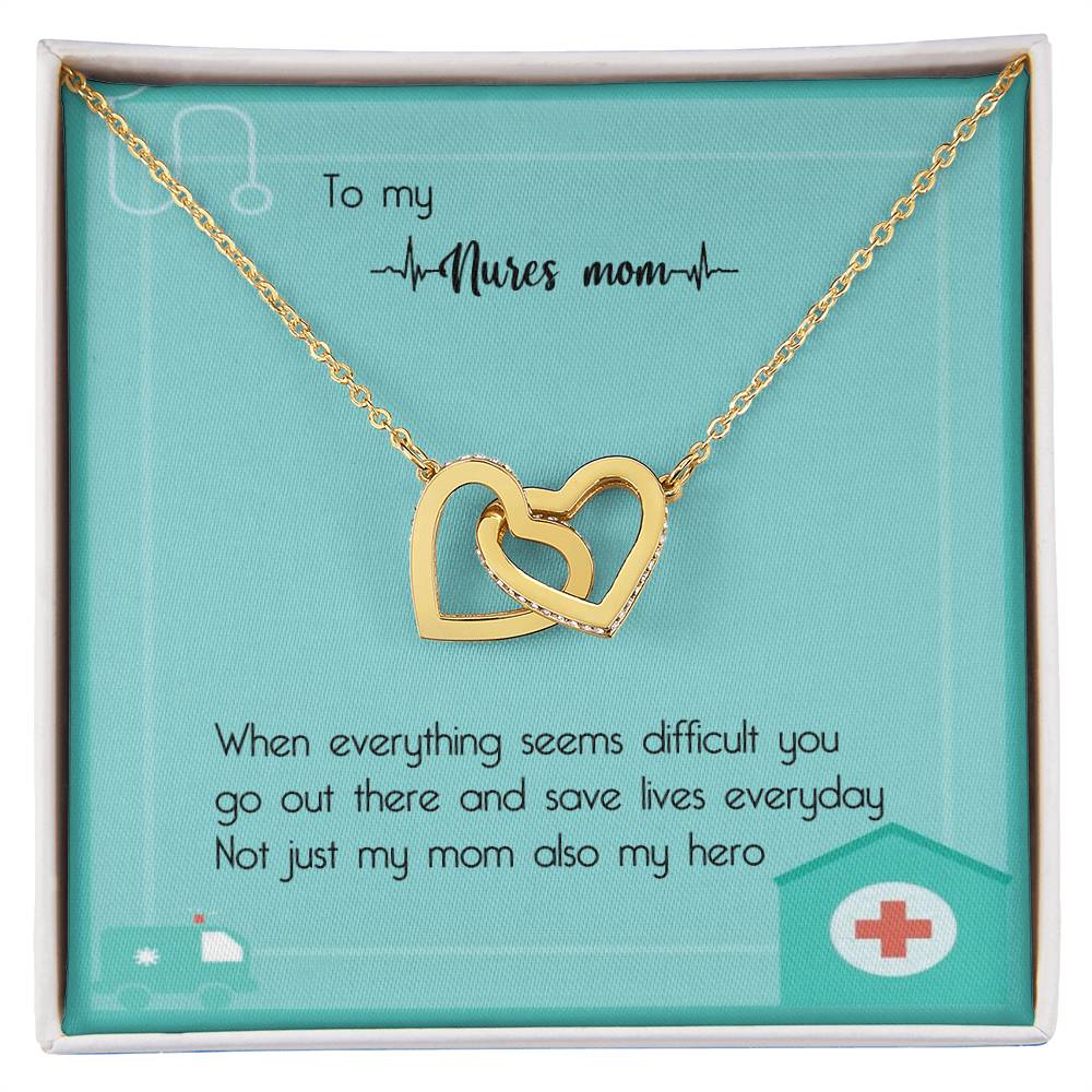 Nurse Mom Gift Interlocking Hearts Necklace Gift For Nurse Mom