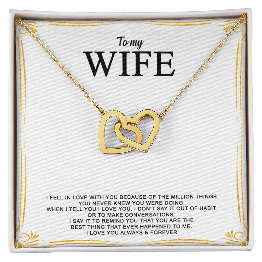 Interlocking Hearts Necklace For Your Wife