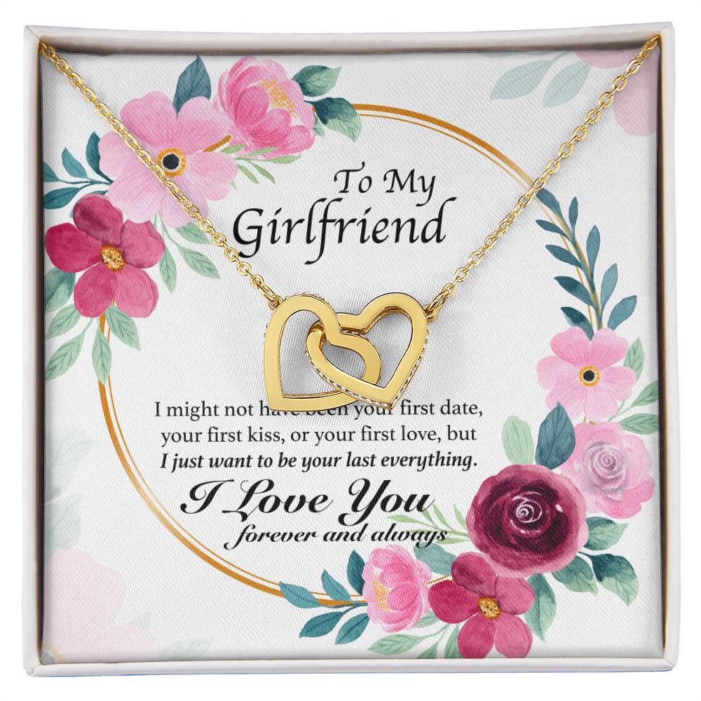 To My Girlfriend - My Last Everything - Hearts Necklace Interlocking Hearts Necklace