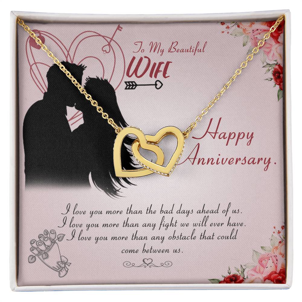 Happy Anniversary Interlocking Hearts Necklace