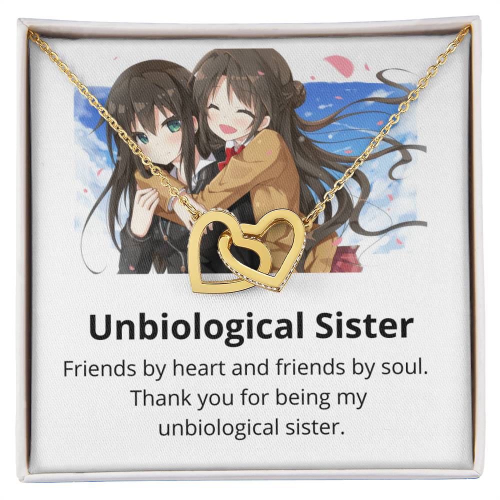 Unbiological Sister - Necklace Interlocking Hearts Necklace