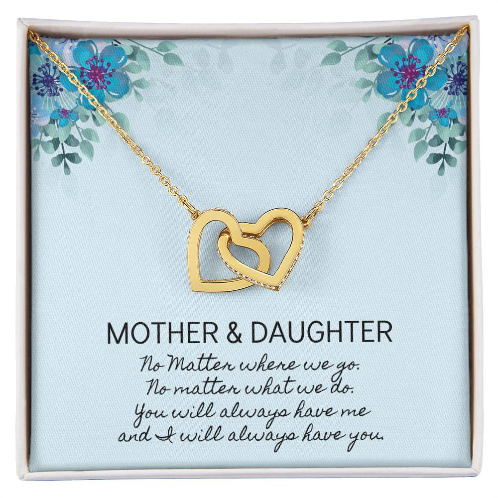 Mother And Daughter Sentimental Jewelry Necklace Gift For Mothers Day Gift For Daughter Birthday Presents For Mom Birthday Interlocking Hearts Necklace