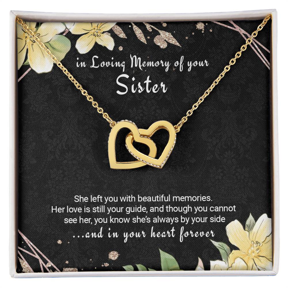 Sister Remembrance Necklace Twin Hearts Sympathy Gift For Loss Of Sister Interlocking Hearts Necklace