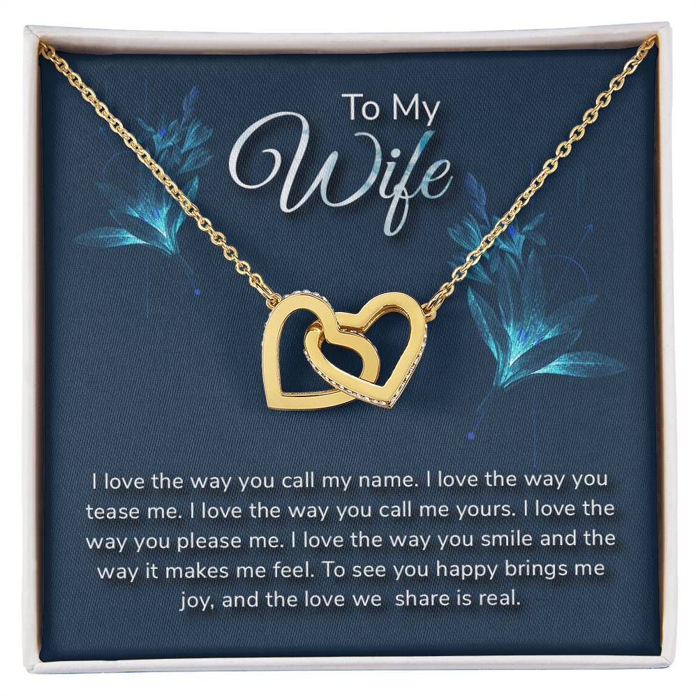 To My Wife - Necklace Interlocking Hearts Necklace
