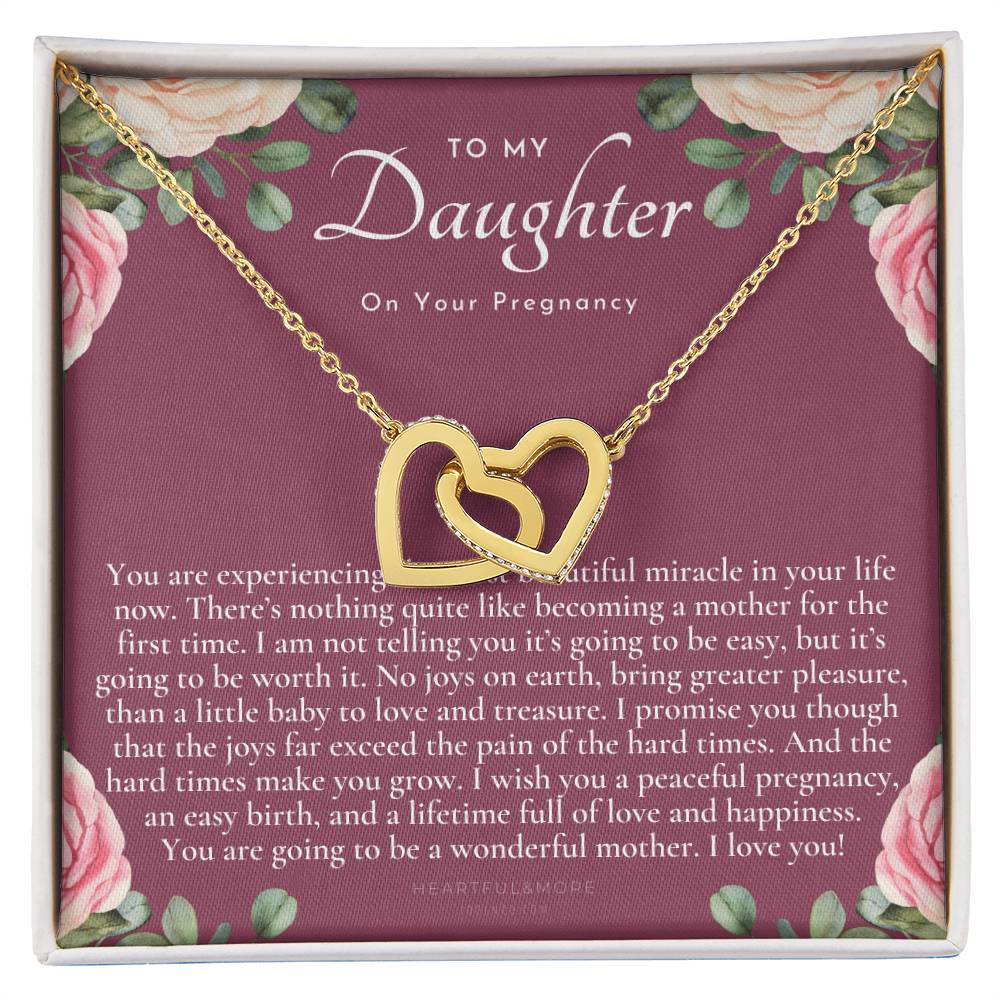 Pregnancy Gift For Daughter Baby Shower Gift Mom To Be Gift Expecting Mom Gift Pregnant Daughter Gift From Mom Interlocking Hearts Necklace