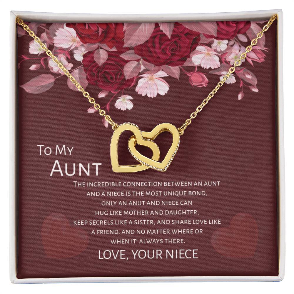 Gift For Aunt - To My Aunt From Niece - Mother'S Day Gift Interlocking Heart Necklace Interlocking Hearts Necklace