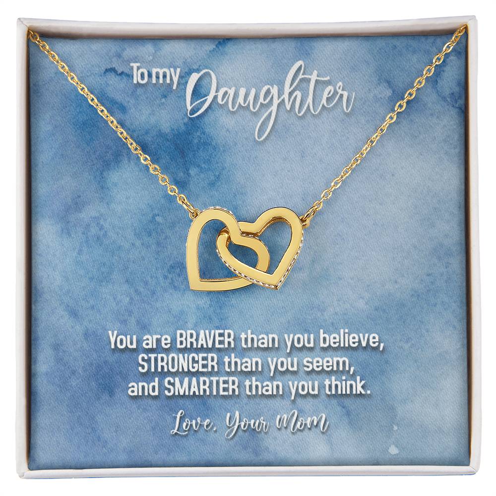 To My Daughter From Mom Interlocking Hearts Necklace Mother To Daughter Gift Birthday Gift To Daughter From Mom Daughter Necklace