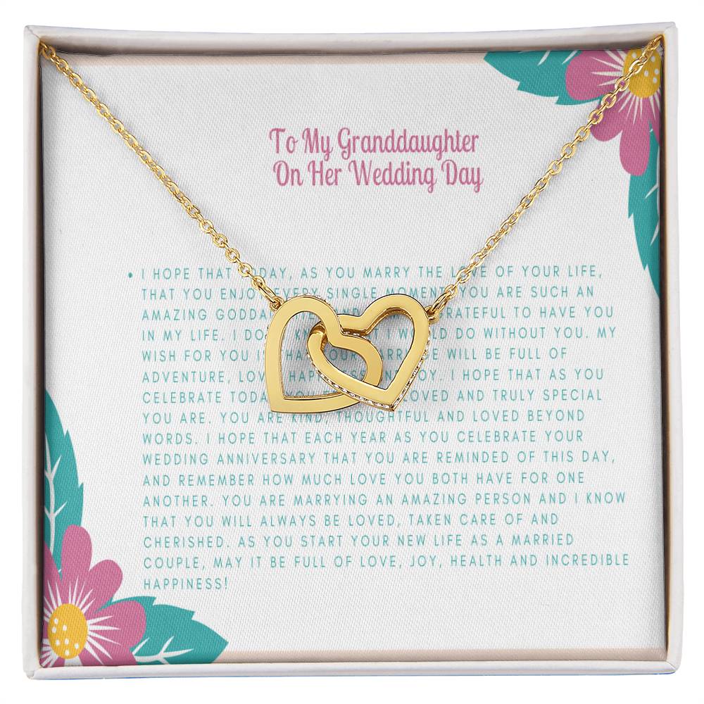 Granddaughter Wedding Day Necklace Gift Bride Gift From Grandmother Bride Jewelry Gift From Grandmother In 14Kt Gold Filled Rose Silver Interlocking Hearts Necklace