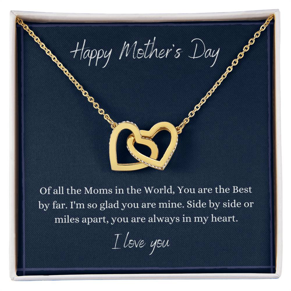 Happy Mother'S Day - Connected Hearts Necklace Interlocking Hearts Necklace