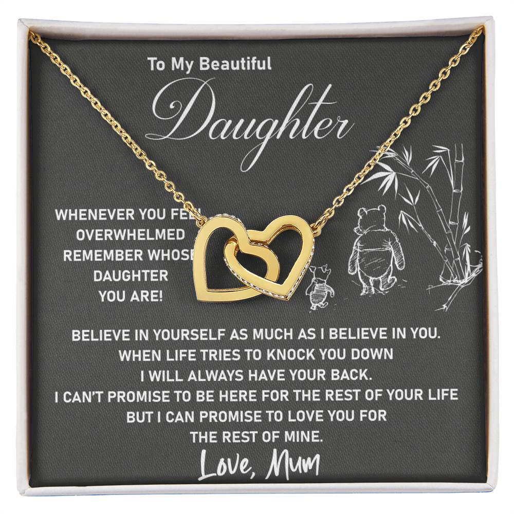 To My Daughter - I Will Love You For The Rest Of Mine - Necklace Interlocking Hearts Necklace