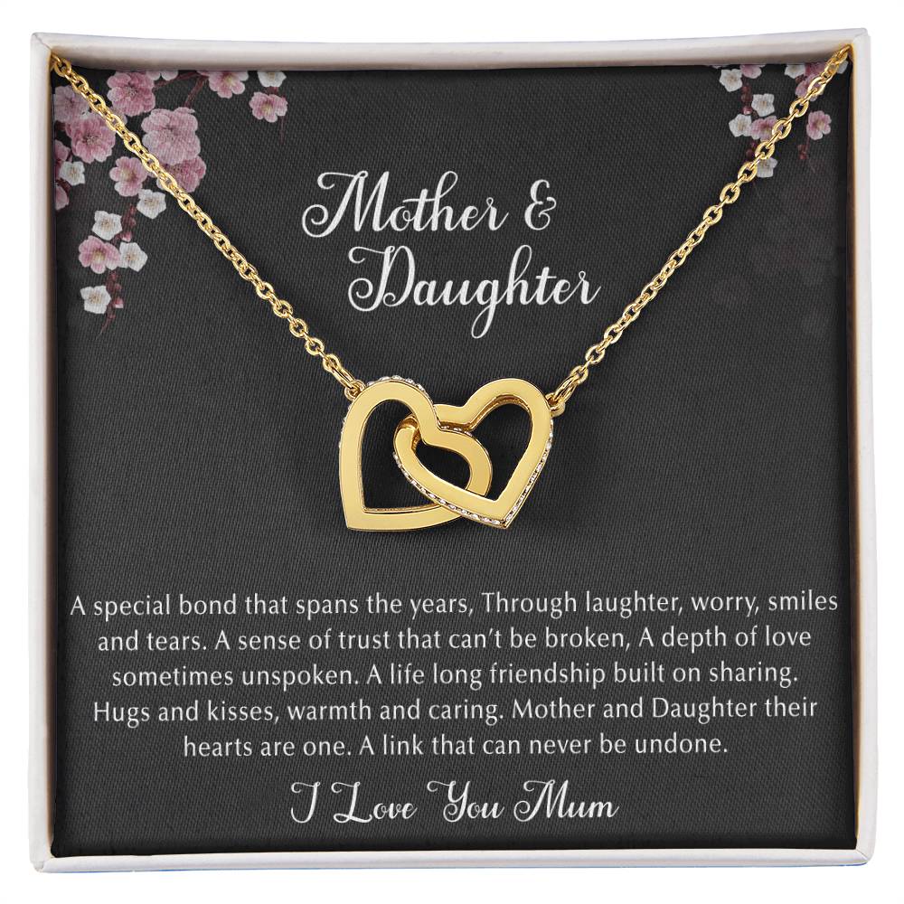 Mother & Daughter Interlocking Hearts Necklace
