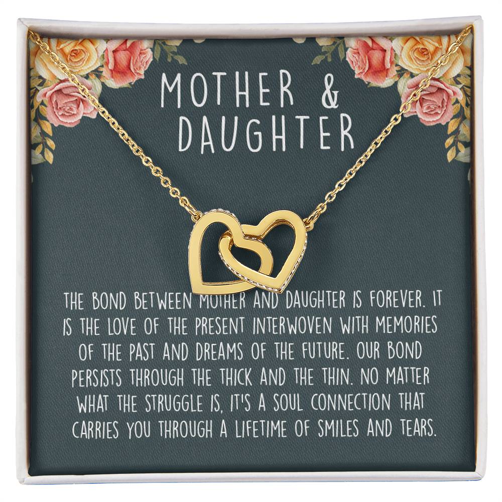 Mother Daughter Heart Necklace Interlocking Hearts Necklace
