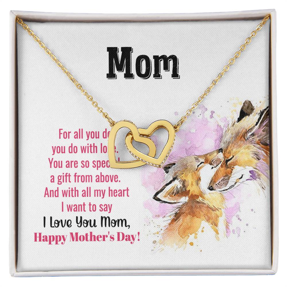 Happy Mothers Day Interlocking Hearts Interlocking Hearts Necklace