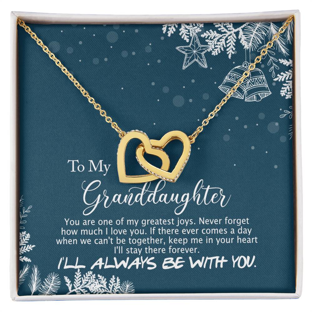 To My Granddaughter - I'Ll Always Be With You - Interlocking Hearts Necklace
