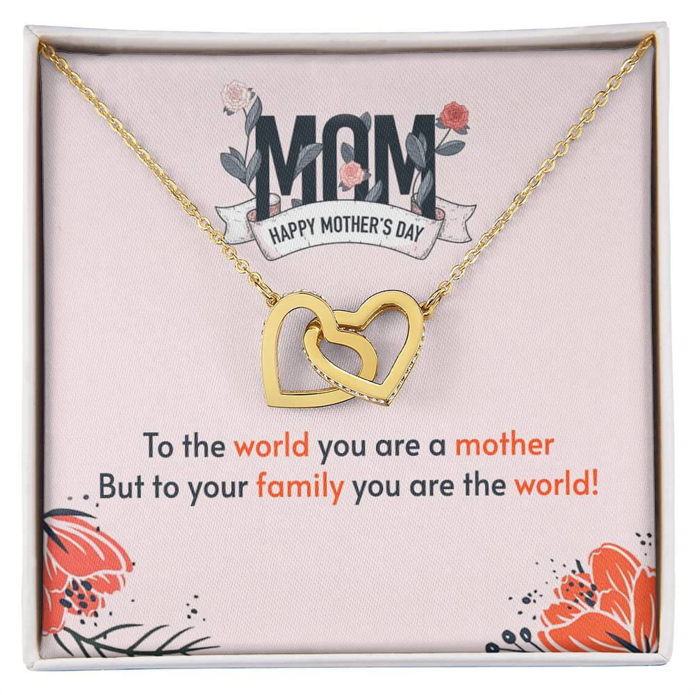 Interlocking Hearts Necklace For Mother'S Day