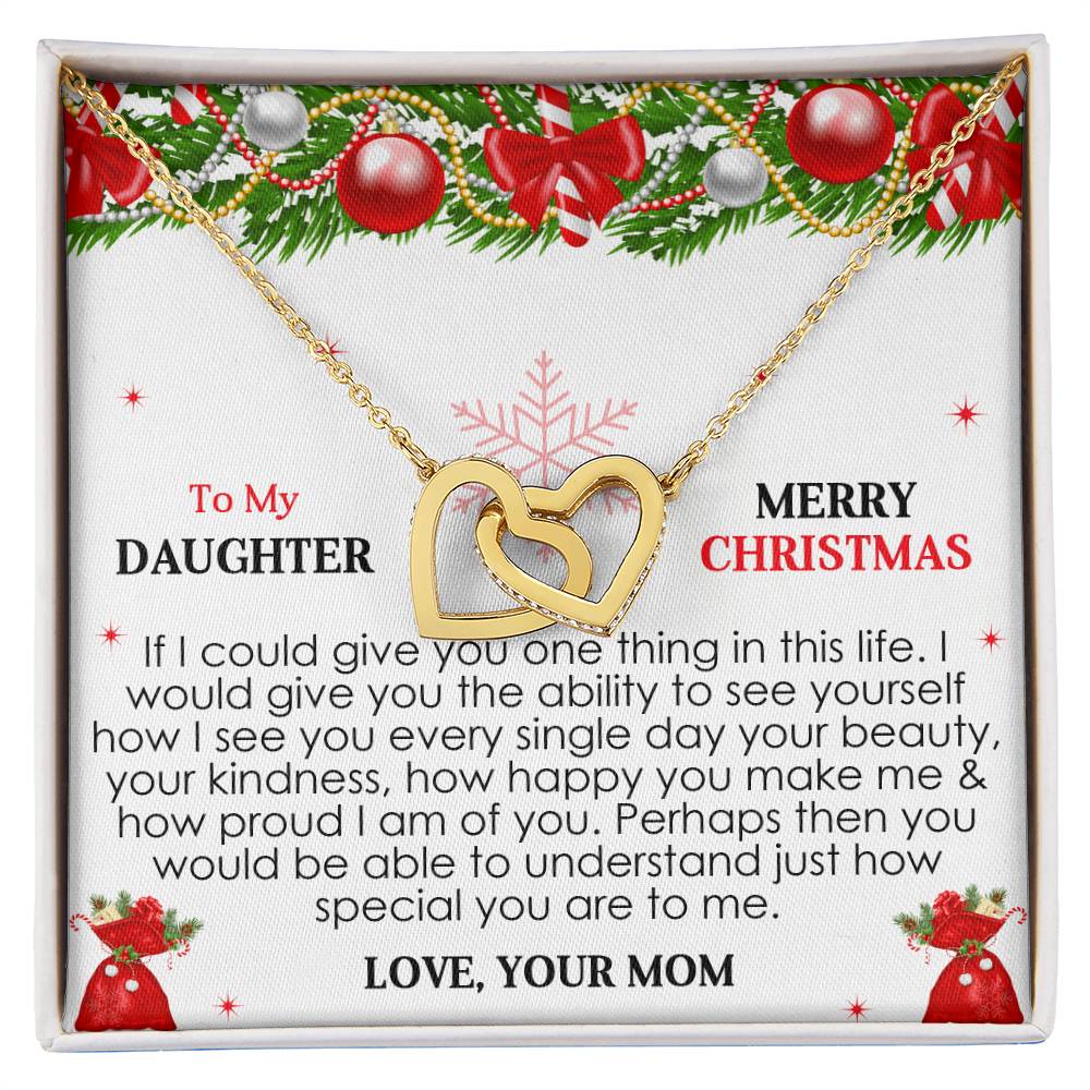 Christmas Gifts For Loving Daughter From Mom Interlocking Hearts Necklace