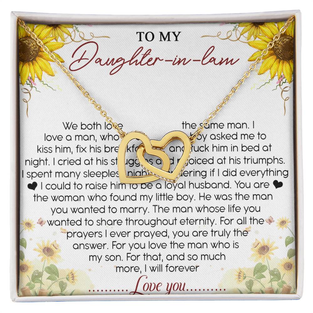 To My Daughter-In-Law Interlocking Hearts Necklace Message Card