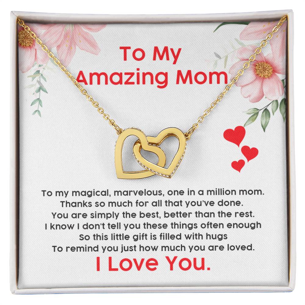Gift For Mom - Interlocking Hearts Necklace