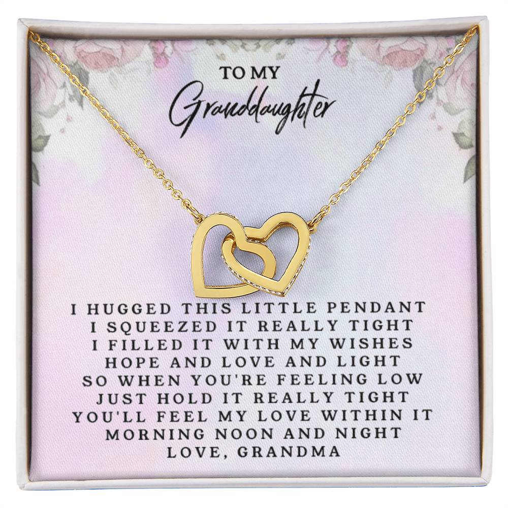 To My Granddaughter From Grandma Interlocking Heart Necklace Interlocking Hearts Necklace