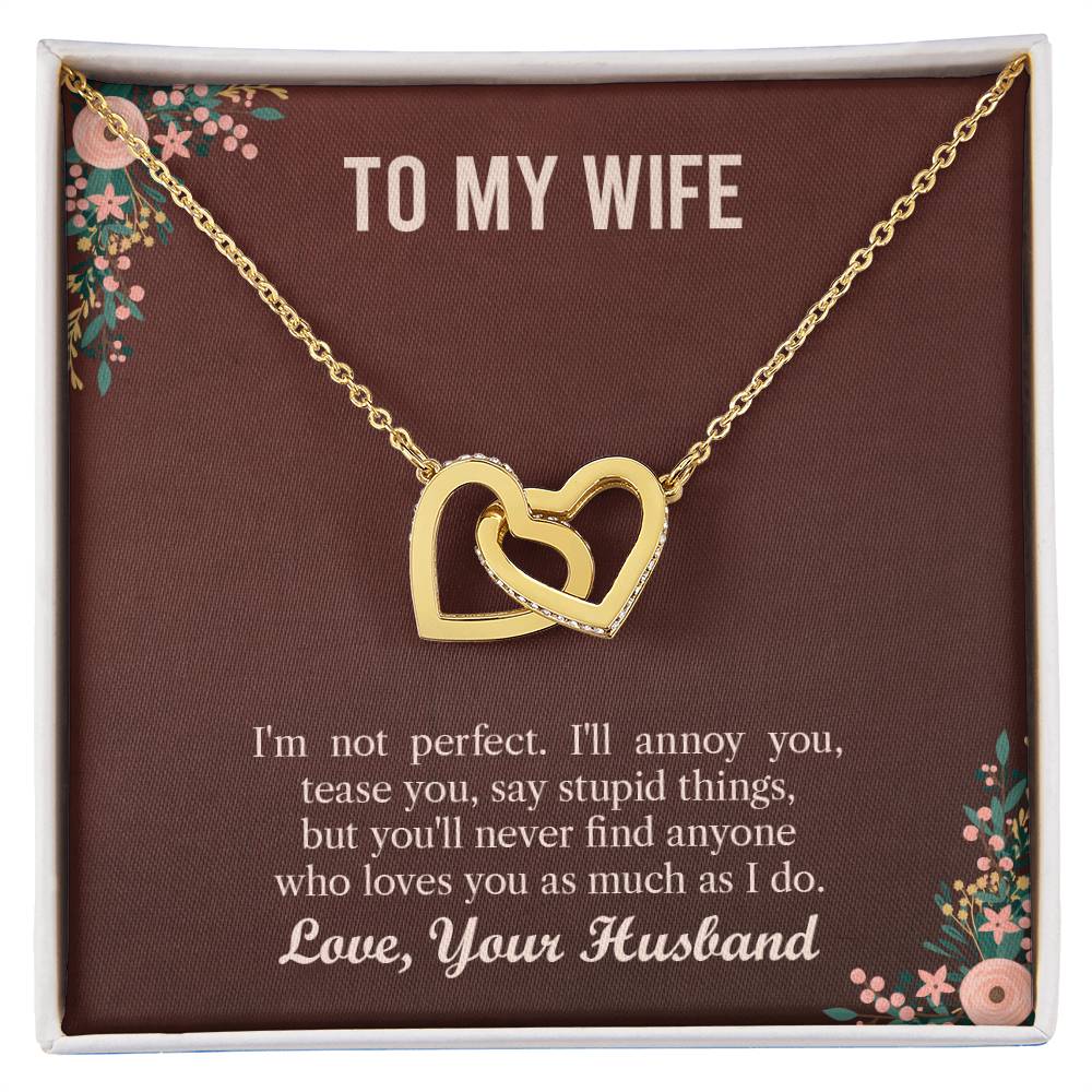 Husband To Wife - I'M Not Perfect Interlocking Hearts Necklace