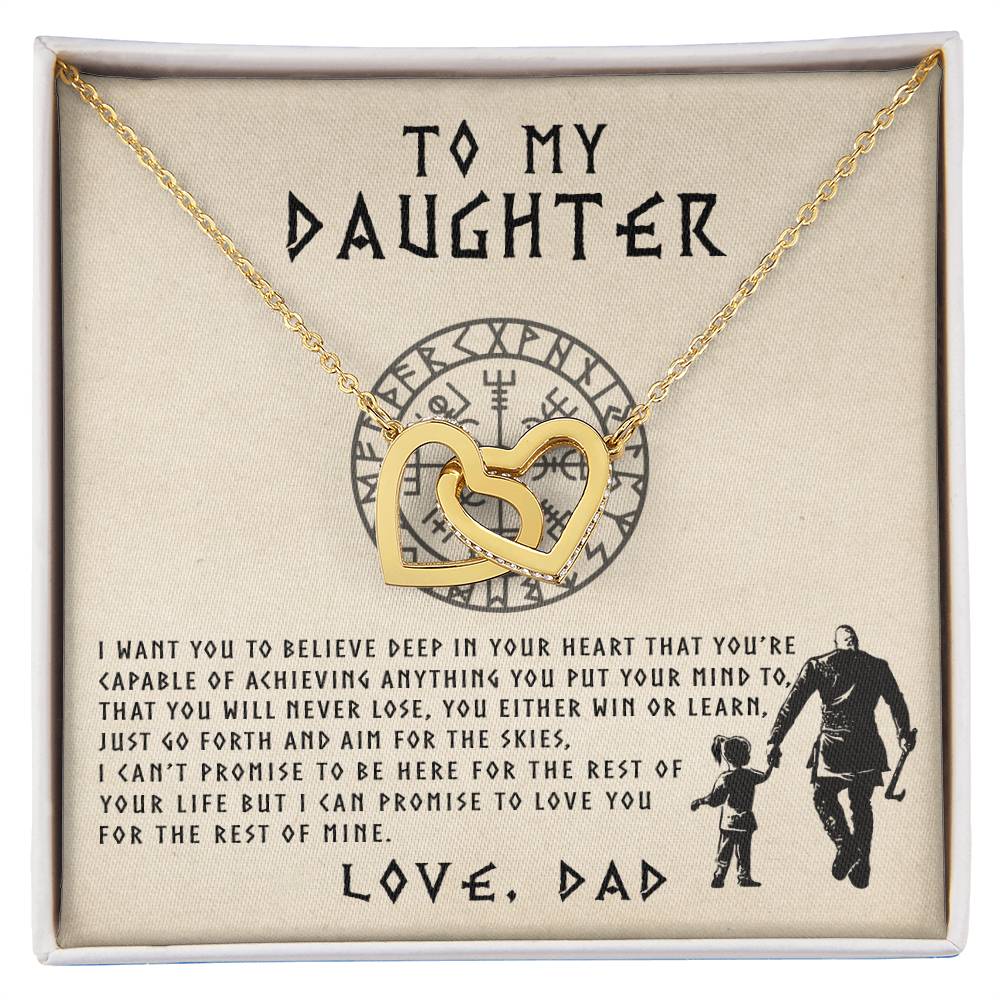 To My Daughter - Interlocked Interlocking Hearts Necklace