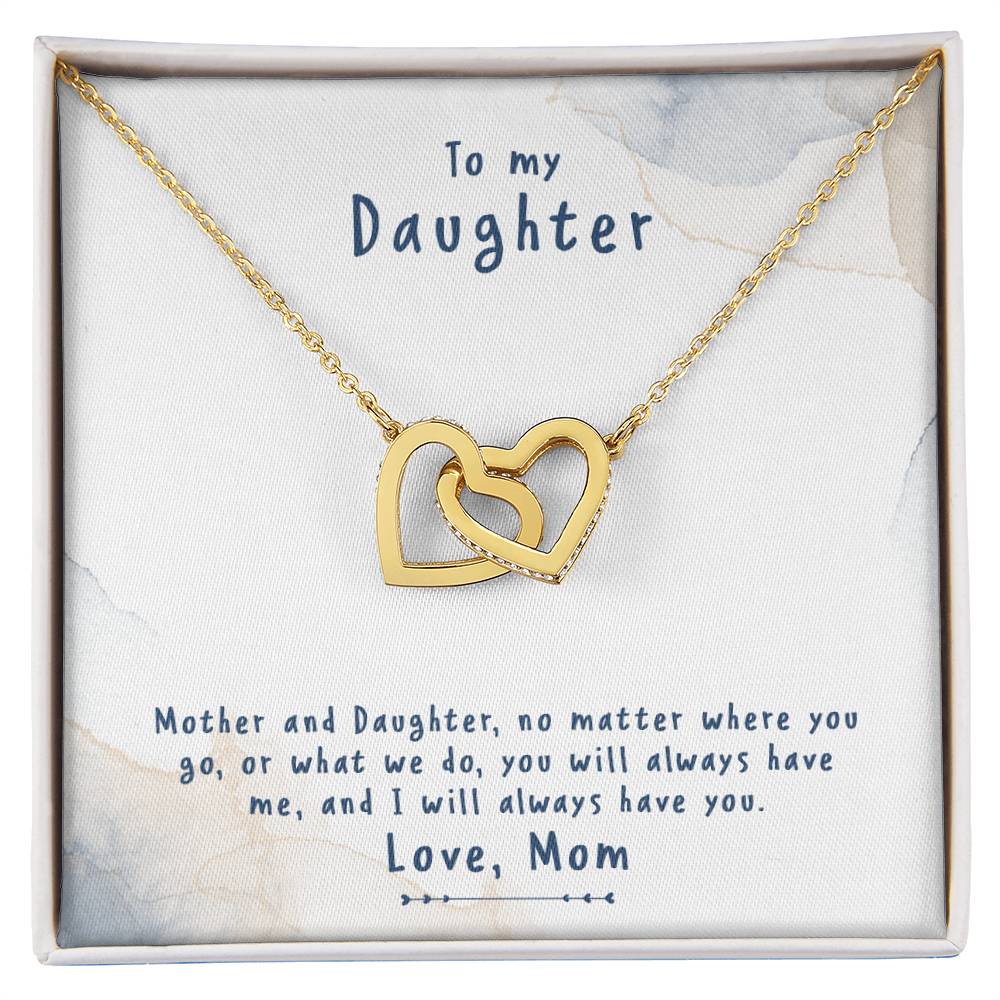To My Daughter Necklace From Mom Interlocking Hearts Necklace