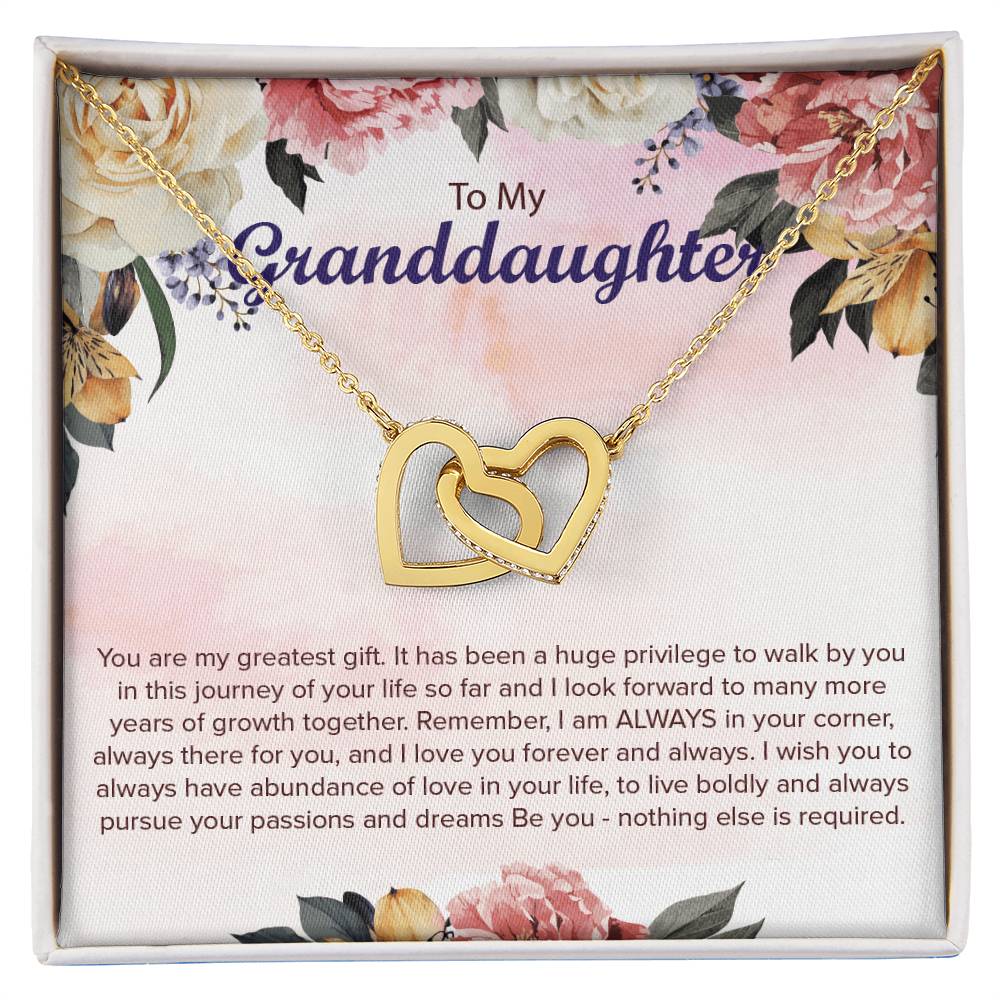 Interlocking Hearts Necklace For Granddaughter