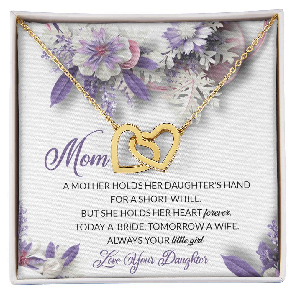 To Mom On My Wedding Day Gift Interlocking Hearts Necklace