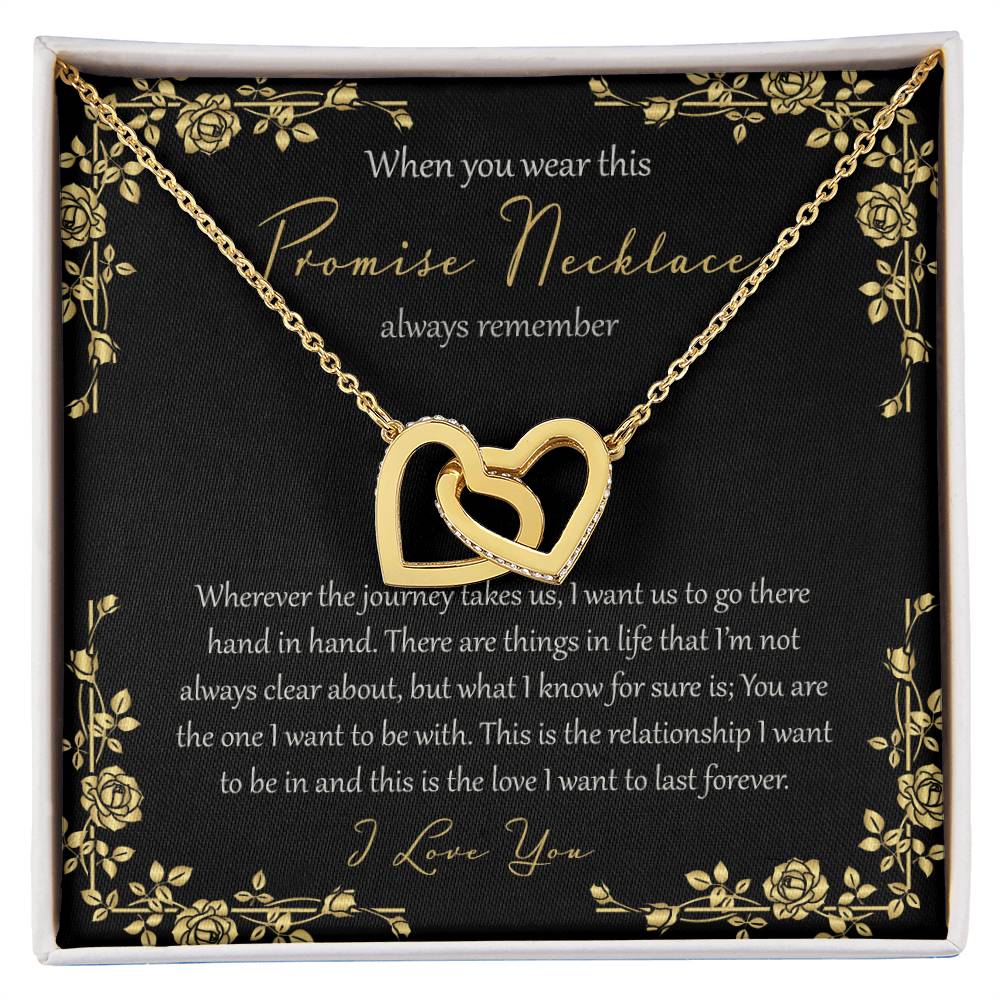 Wherever This Journey Takes Us - Black Interlocking Hearts Necklace