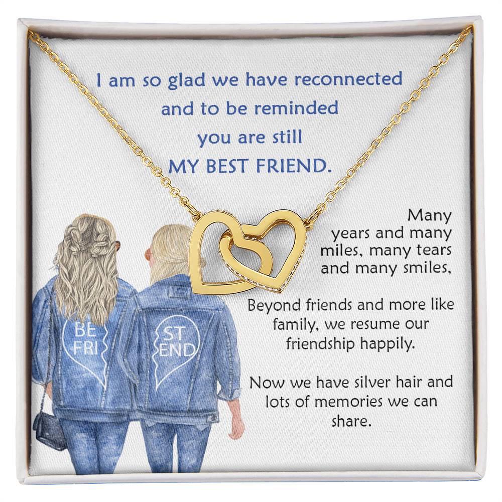 My Best Friend Connected Hearts Necklace Interlocking Hearts Necklace