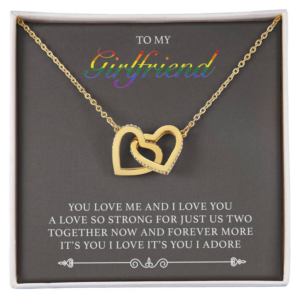 You Love Me And I Love You Interlocking Hearts Necklace